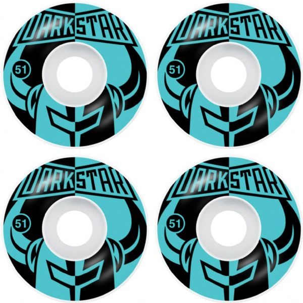 Darkstar Skateboards Divide Black / Aqua Skateboard Wheels - 51mm 99a (Set of 4)