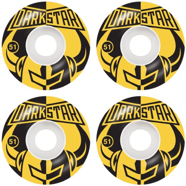 Darkstar Skateboards Divide White / Mustard Skateboard Wheels - 51mm 99a (Set of 4)