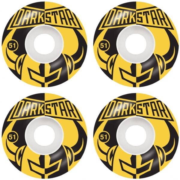 Darkstar Skateboards Divide White / Mustard Skateboard Wheels - 51mm 99a (Set of 4)