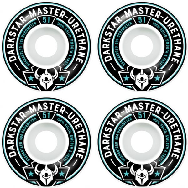 Darkstar Skateboards Responder White / Aqua Skateboard Wheels - 51mm 99a (Set of 4)