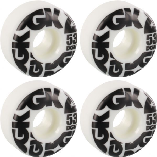 DGK Skateboards Street Formula Black / White Skateboard Wheels - 53mm 101a (Set of 4)