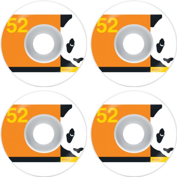 Enjoi Skateboards Box Panda White / Orange Skateboard Wheels - 52mm 99a (Set of 4)