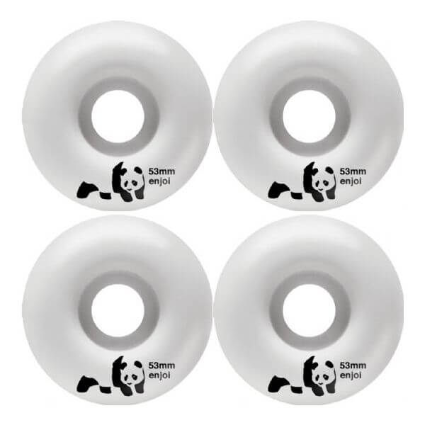 Enjoi Skateboards Whitey Panda White / Black Skateboard Wheels - 53mm 99a (Set of 4)