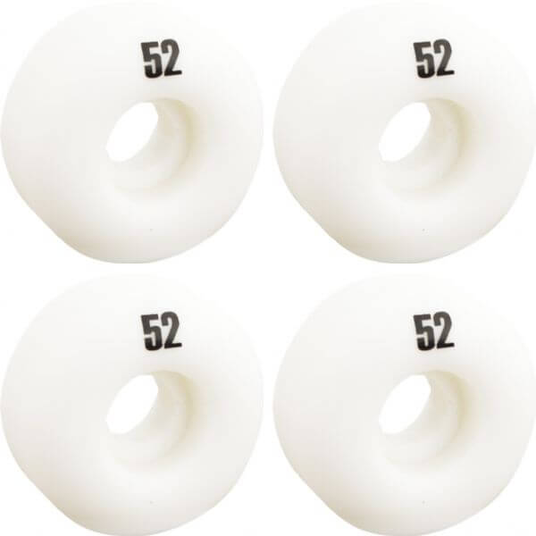 Essentials Skateboard Components White Skateboard Wheels - 52mm 99a (Set of 4)