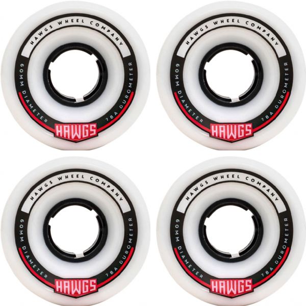 Hawgs Wheels Chubby Hawg White Skateboard Wheels - 60mm 78a (Set of 4)