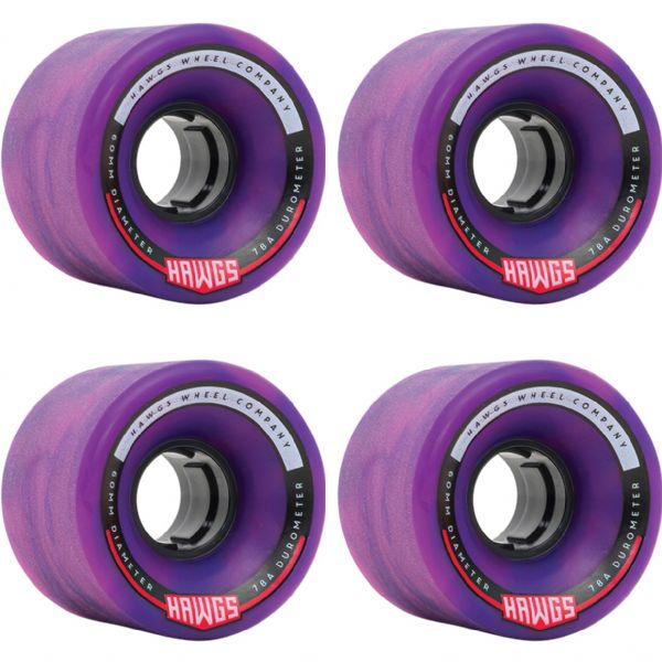 Hawgs Wheels Chubby Hawg Purple / Pink Skateboard Wheels - 60mm 78a (Set of 4)