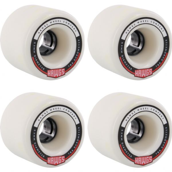 Hawgs Wheels Fattie White Skateboard Wheels - 63mm 78a (Set of 4)
