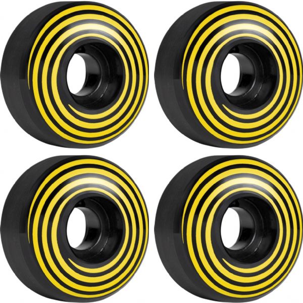 Hazard Wheels CP Formula Swirl Logo Radial Black Skateboard Wheels - 51mm 101a (Set of 4)