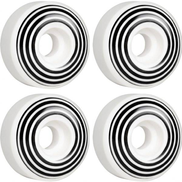 Hazard Wheels CP Formula Swirl Logo Radial White Skateboard Wheels - 51mm 101a (Set of 4)