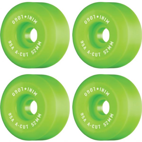 Mini Logo A-Cut Hybrid Green Skateboard Wheels - 52mm 95a (Set of 4)