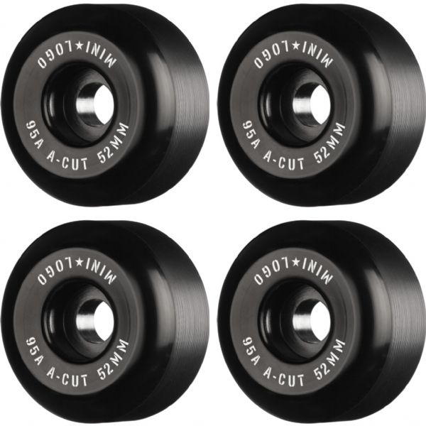 Mini Logo Skateboards A-Cut Hybrid Black Skateboard Wheels - 52mm 95a (Set of 4)