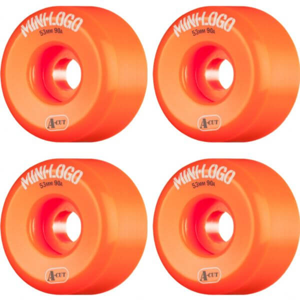 Mini Logo Skateboards A-Cut Hybrid Orange Skateboard Wheels - 53mm 90a (Set of 4)
