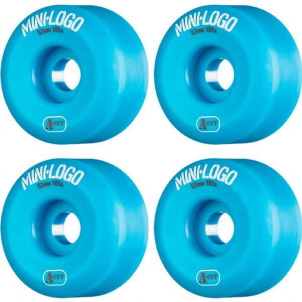 Mini Logo Skateboards A-Cut Blue Skateboard Wheels - 53mm 101a (Set of 4)