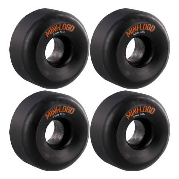 Mini Logo Skateboards A-Cut Black Skateboard Wheels - 53mm 101a (Set of 4)