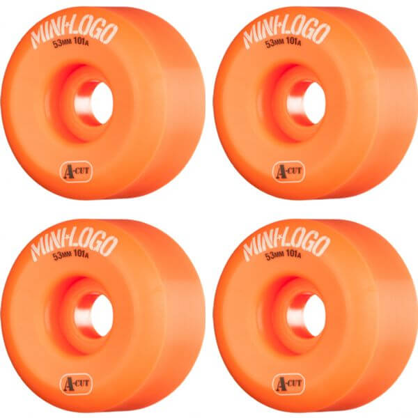 Mini Logo Skateboards A-Cut Orange Skateboard Wheels - 53mm 101a (Set of 4)