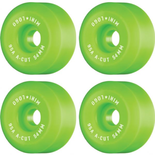 Mini Logo Skateboards A-Cut Hybrid Green Skateboard Wheels - 54mm 95a (Set of 4)