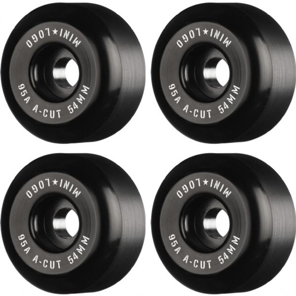 Mini Logo Skateboards A-Cut Hybrid Black Skateboard Wheels - 54mm 95a (Set of 4)