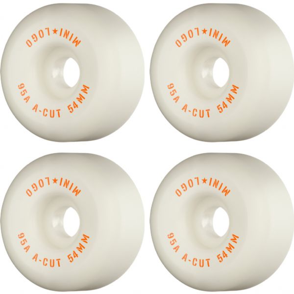 Mini Logo Skateboards A-Cut Hybrid White Skateboard Wheels - 54mm 95a (Set of 4)