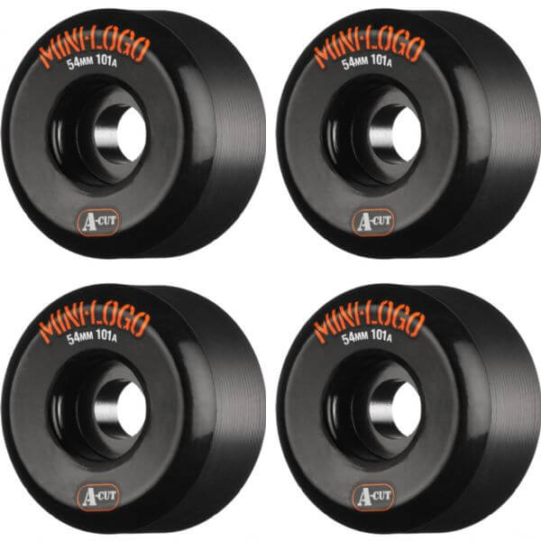Mini Logo A-Cut Black Skateboard Wheels - 54mm 101a (Set of 4)
