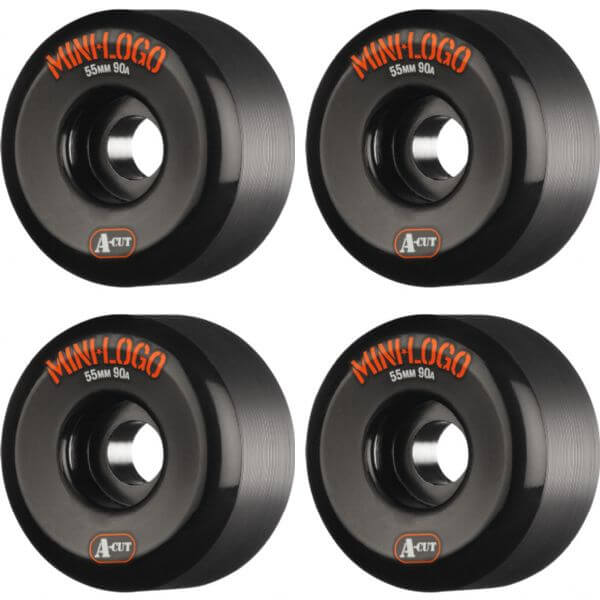 Mini Logo Skateboards A-Cut Hybrid Black Skateboard Wheels - 55mm 90a (Set of 4)