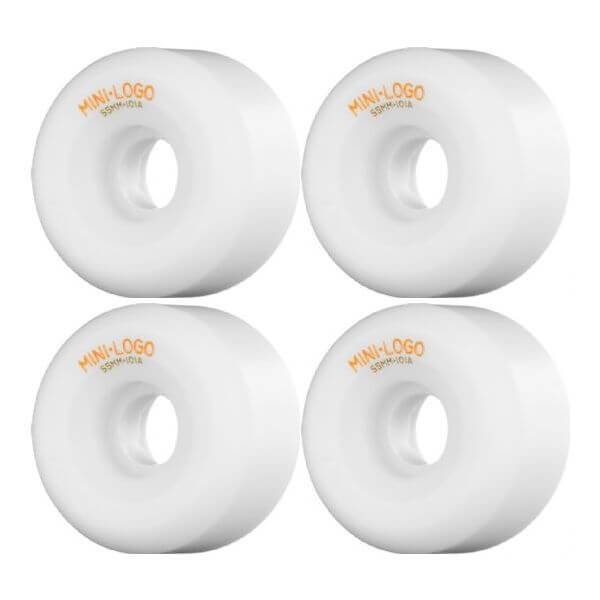 Mini Logo Skateboards A-Cut White Skateboard Wheels - 55mm 101a (Set of 4)