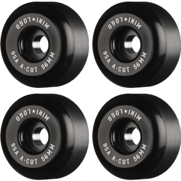 Mini Logo Skateboards A-Cut Hybrid Black Skateboard Wheels - 56mm 95a (Set of 4)