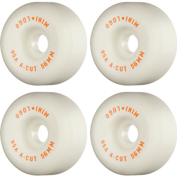 Mini Logo Skateboards A-Cut Hybrid White Skateboard Wheels - 56mm 95a (Set of 4)
