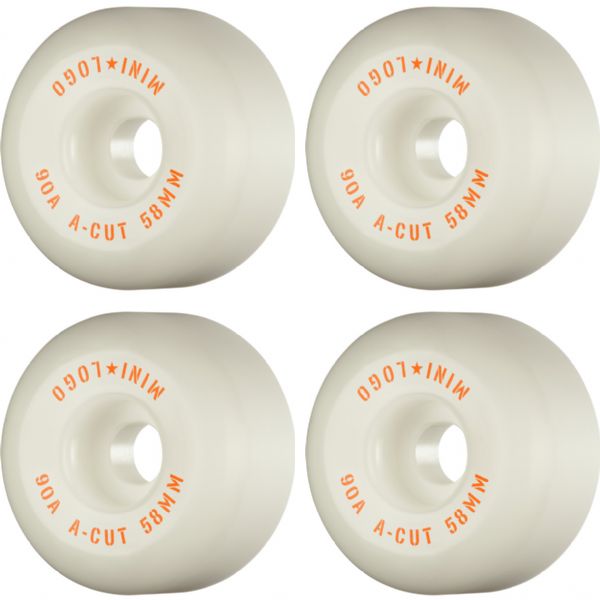 Mini Logo Skateboards A-Cut Hybrid White Skateboard Wheels - 58mm 90a (Set of 4)