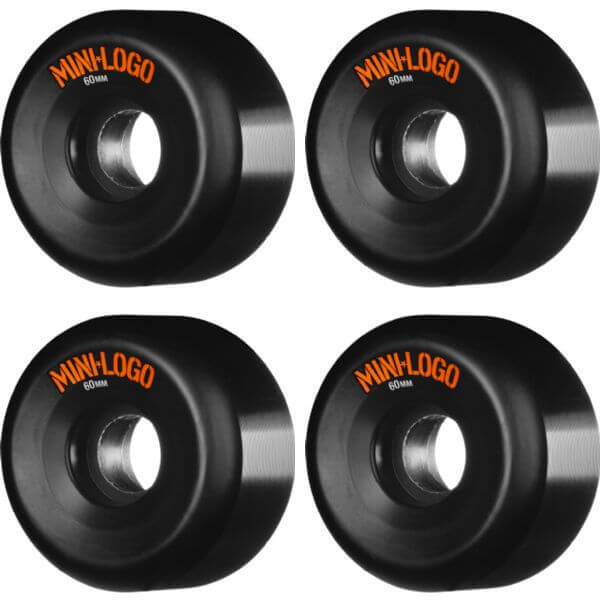 Mini Logo Skateboards A-Cut Black Skateboard Wheels - 60mm 101a (Set of 4)