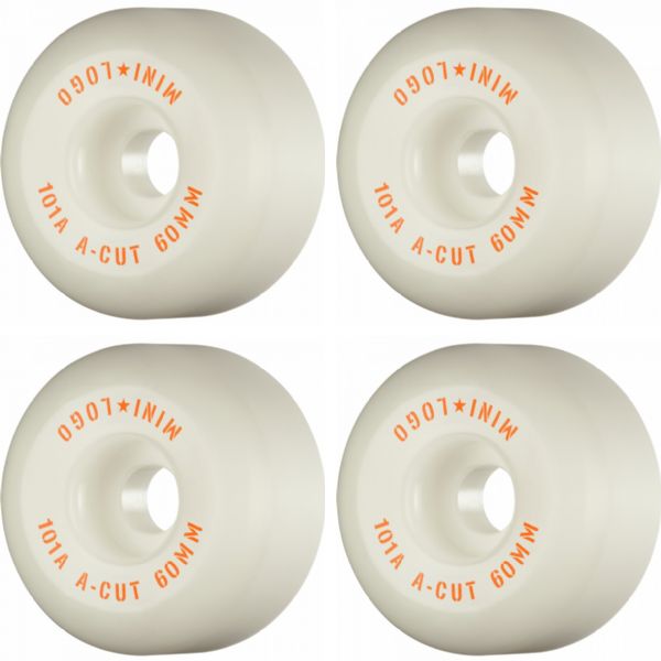 Mini Logo Skateboards A-Cut White Skateboard Wheels - 60mm 101a (Set of 4)