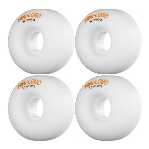 Mini Logo Skateboards C-Cut White Skateboard Wheels - 50mm 101a (Set of 4)