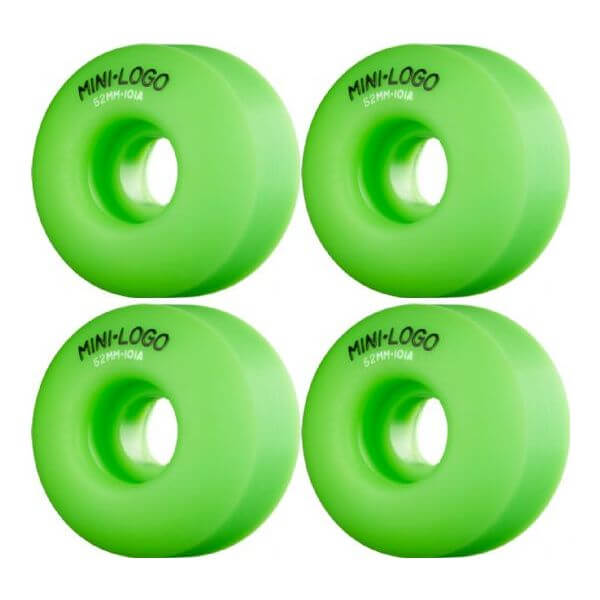 Mini Logo Skateboards C-Cut Green Skateboard Wheels - 52mm 101a (Set of 4)