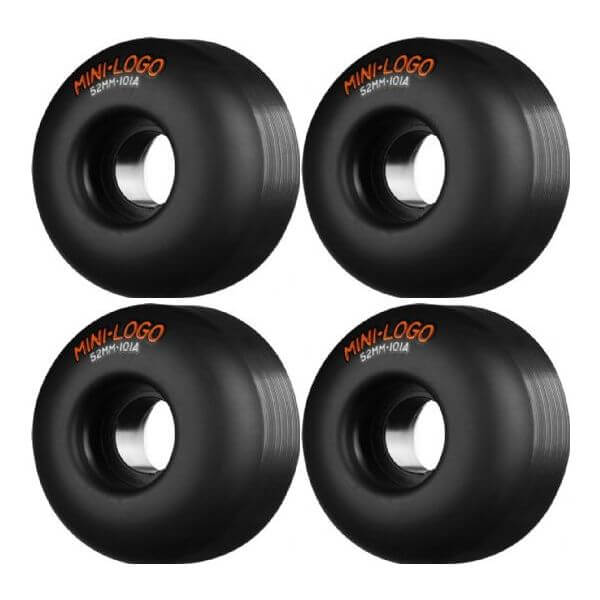 Mini Logo Skateboards C-Cut Black Skateboard Wheels - 52mm 101a (Set of 4)