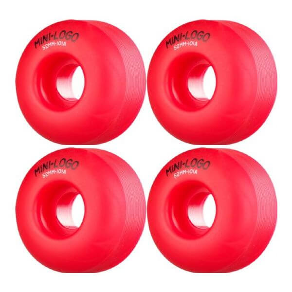 Mini Logo Skateboards C-Cut Red Skateboard Wheels - 52mm 101a (Set of 4)