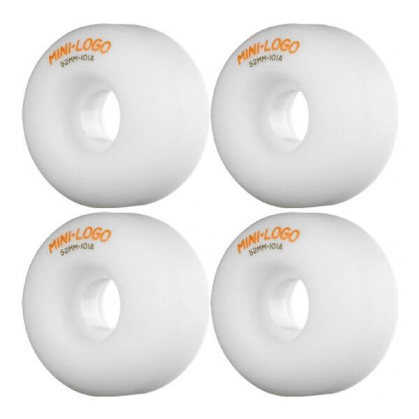 Mini Logo Skateboards C-Cut White Skateboard Wheels - 52mm 101a (Set of 4)