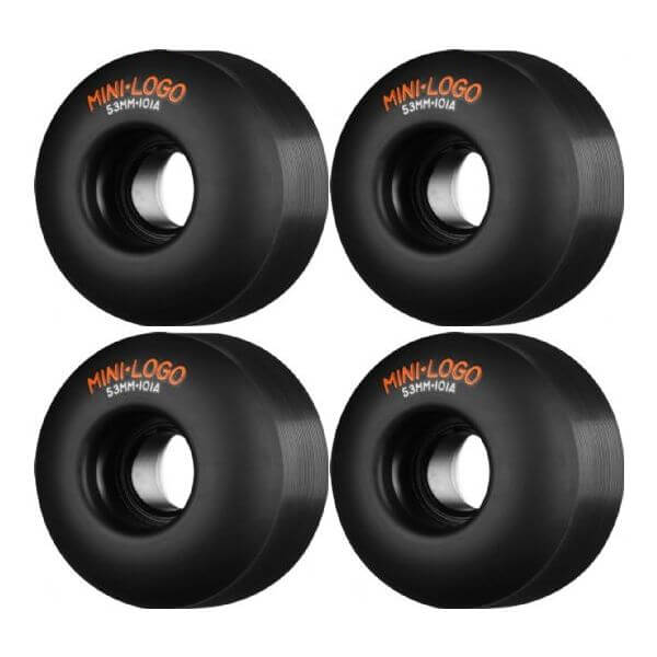 Mini Logo Skateboards C-Cut Black Skateboard Wheels - 53mm 101a (Set of 4)