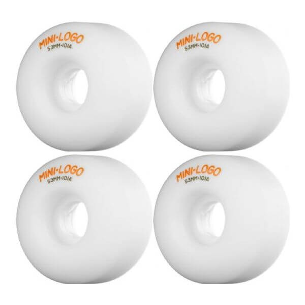 Mini Logo Skateboards C-Cut White Skateboard Wheels - 53mm 101a (Set of 4)