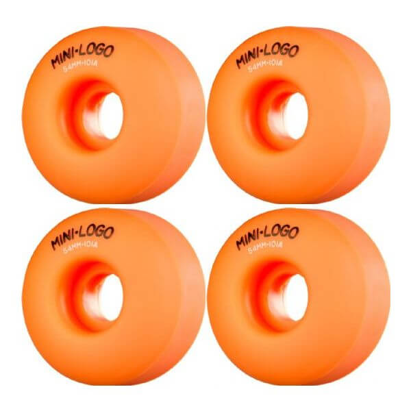 Mini Logo Skateboards C-Cut Orange Skateboard Wheels - 54mm 101a (Set of 4)