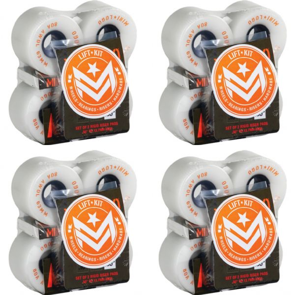 Mini Logo Skateboards ATF A.W.O.L. Lift Kit White Skateboard Wheels - 63mm 80a (Set of 4)
