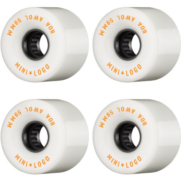 Mini Logo Skateboards ATF A.W.O.L White Skateboard Wheels - 59mm 80a (Set of 4)