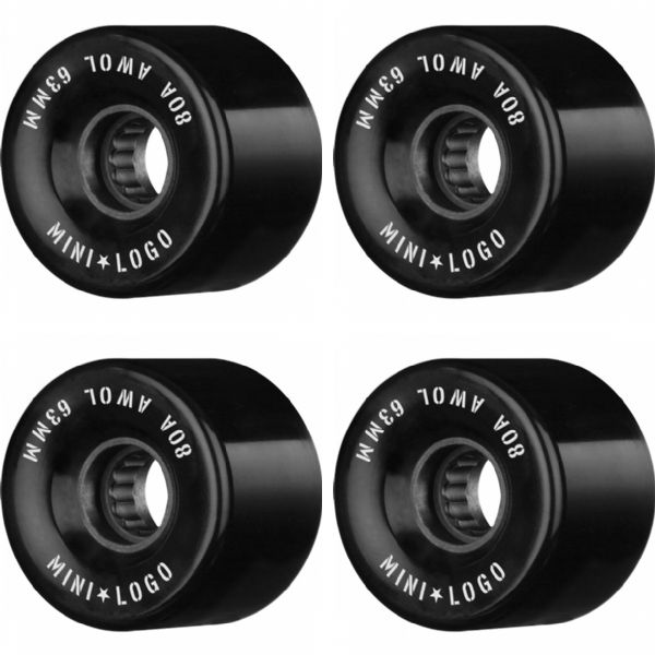 Mini Logo Skateboards ATF A.W.O.L Black Skateboard Wheels - 63mm 80a (Set of 4)