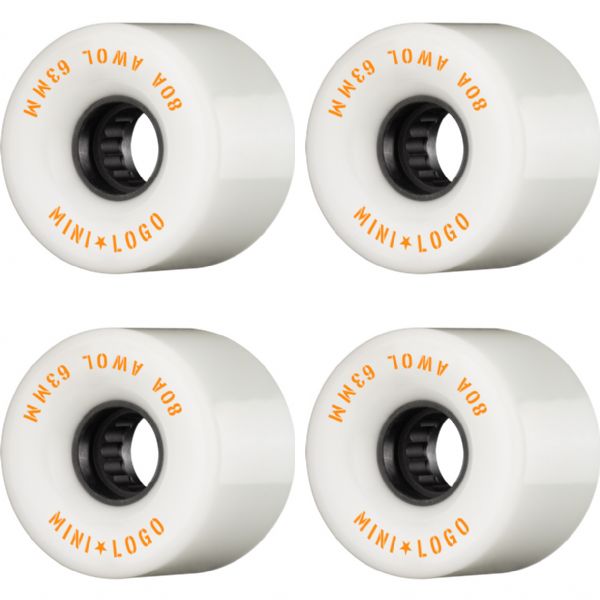 Mini Logo Skateboards ATF A.W.O.L White Skateboard Wheels - 63mm 80a (Set of 4)