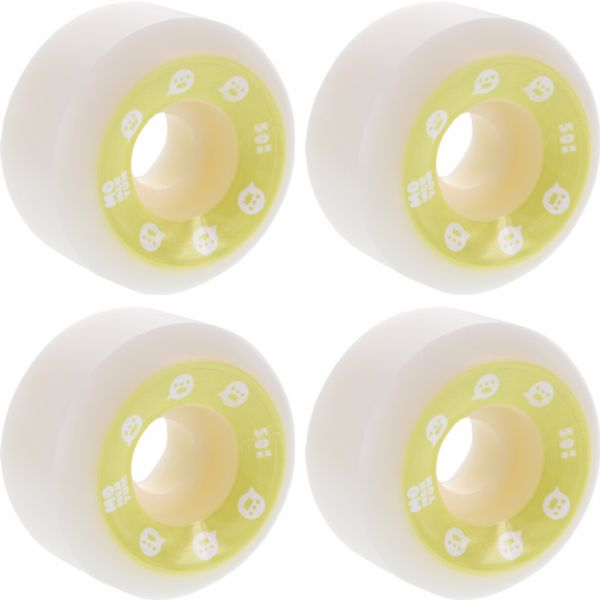 Momentum Wheels V2 Spiral White / Yellow Skateboard Wheels - 50mm 101a (Set of 4)