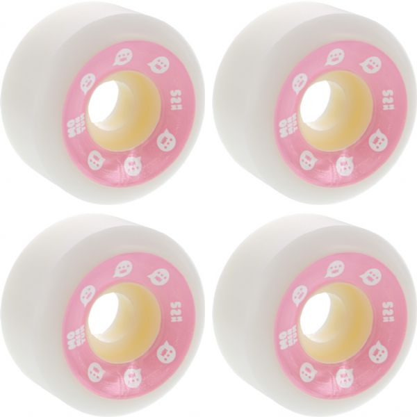 Momentum Wheels V2 Spiral White / Pink Skateboard Wheels - 52mm 101a (Set of 4)