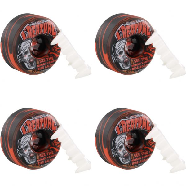 OJ Wheels Creature Bloodsuckers Red / Black Swirl Skateboard Wheels - 56mm 97a (Set of 4)