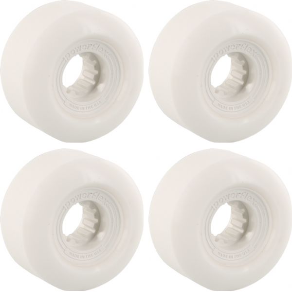 Powerflex Skateboards Gumball White Skateboard Wheels - 52mm 83b (Set of 4)