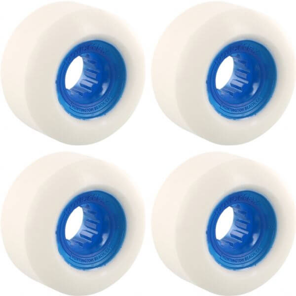 Powerflex Skateboards Rock Candy White / Clear Blue Skateboard Wheels - 58mm 84b (Set of 4)