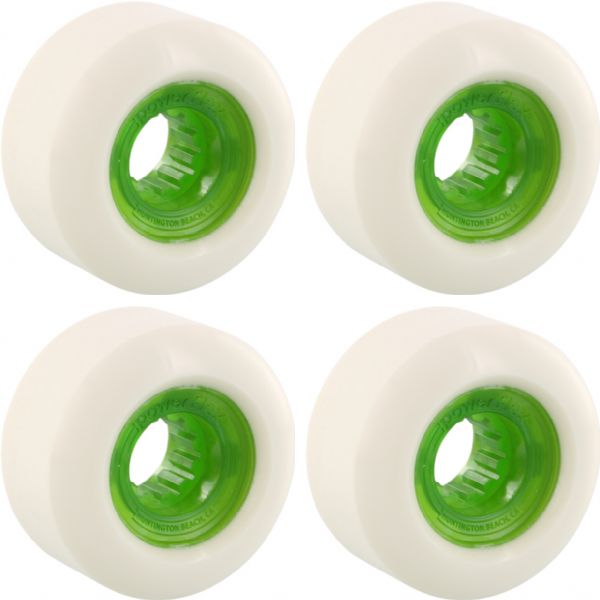 Powerflex Skateboards Rock Candy White / Clear Green Skateboard Wheels - 58mm 84b (Set of 4)