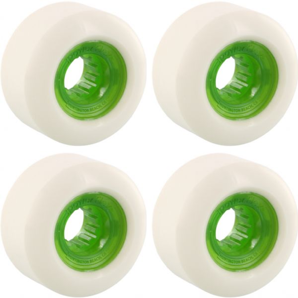 Powerflex Skateboards Rock Candy White / Clear Green Skateboard Wheels - 60mm 84b (Set of 4)