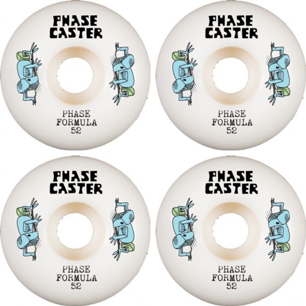 Phasecaster Skateboards Clone White Skateboard Wheels - 52mm 99a (Set of 4)